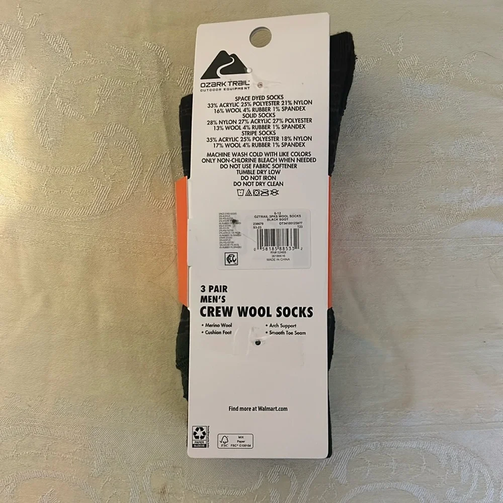 3 Pair Men’s Crew Socks - Picture 3 of 4